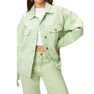 Good American - Oversized Mint Denim Jacket